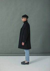 Manteau Long Laine & Cachemire Noir